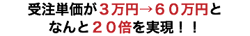 受注単価が３万円→６０万円と なんと２０倍を実現！！